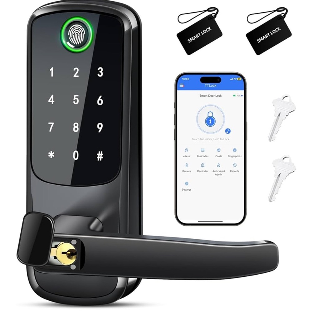 Black Electronic Smart Door Lock